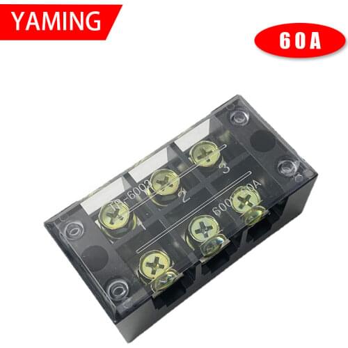 TBC-603 60A 3P 6 screws connector terminal block board wire wiring connectors fixed terminals pin line 3 poles 0.5-6MM2