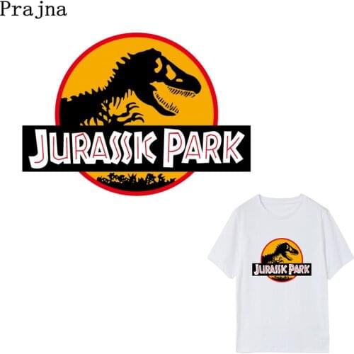 Prajna Jurassic Park Dinosaur Heat Transfers Clothes Stickers Iron On Patches For Clothing Jurassic World Apparel Accessories E