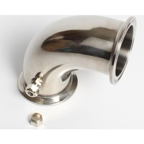 Stainless steel 304 Tri-clamp elbow 90 degree bend pipe thermowell nipple with end cap