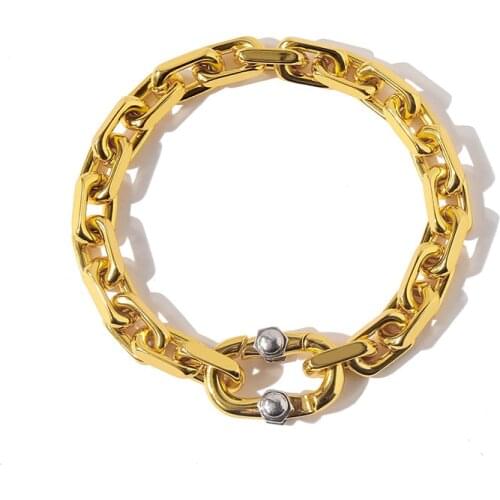 High Quality New Hiphop Bracelet Vintage Stainless Steel Metal Chain Bangle&Bracelets For Men And Women Brand Jewelry