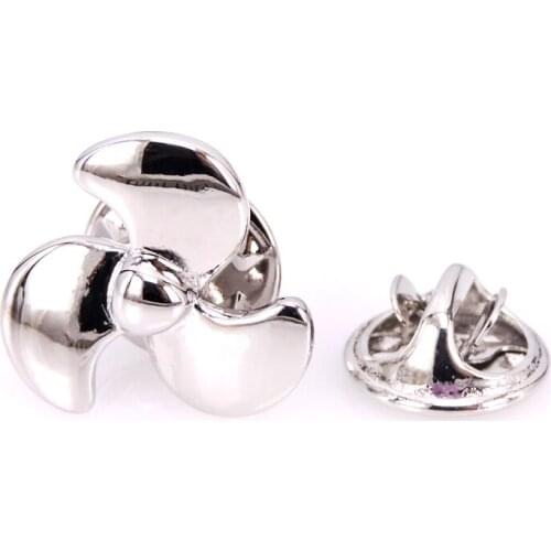 High quality mens Brooch Lapel Badge Pin Silvery propeller Brooch Pin mens Wedding Shirt Lapel Brand Jewelry Pin