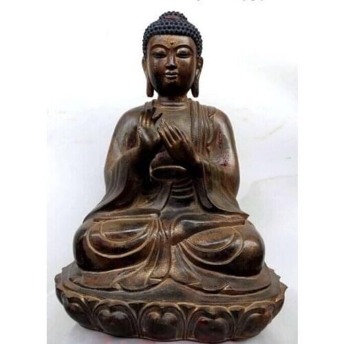 Xd 003403 24" Old pure bronze gild fine buddhism Shakyamani buddha Statue of China Tibet