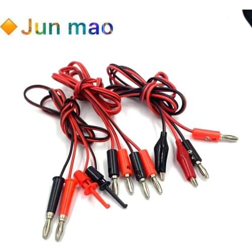 1m Alligator Cilp to AV Banana Plug Test Cable Lead Connector Dual Tester Probe 35mm Crocodile Clip for Multimeter Measure Tool
