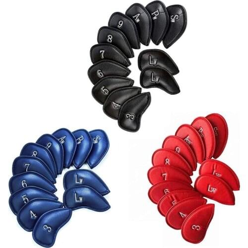 Golf Club Iron Cover Headcover With Black Stitch Golf Head Wedges 12 Covers Iron Pcs/set Headovers Golf Iron Covers Club I7K1
