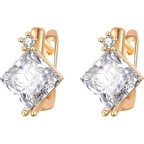 MAIKALE Classic Design MultiColor Zirconia Stud Earrings for Women Jewelry Small Earrings Wedding Party Gifts High Quality