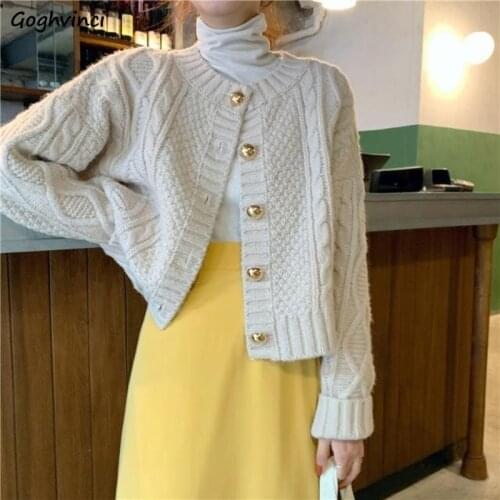 Cardigan Women Autumn Knitted Solid Button Drop-shoulder Vintage Loose O-neck Outwear Korean Style Casual Chic Sweaters Ins Tops