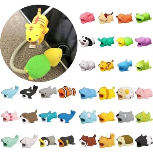 1pc Kawaii Portable Animal Cable Protector Cable Doll Toy Protective Cover for IPhone USB Cable Charging Port Protector