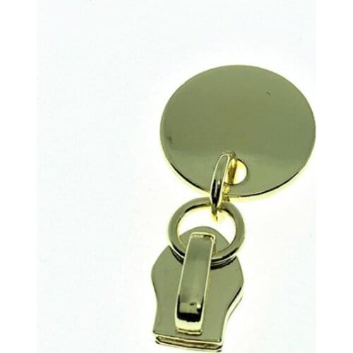 10 Pieces 20.5*20MM Hardware Luggage Accessories Zinc Alloy Pull Tab Round Cake Aipper Puller Laser Zipper Handbag Chain Head