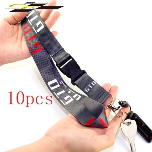 10PCS Car Key Lanyard GTO Badge Logo Multi-function Long Rope For Mobile Phone Case Camera USB Flash Keychain Jewelry