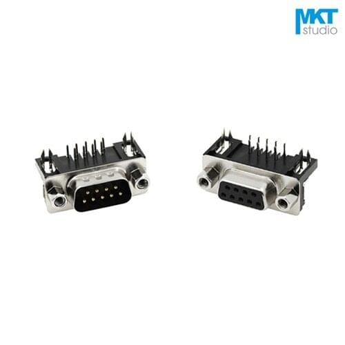 10Pcs Sample Right Angle Male/Female DB9 D-sub PCB Mount RS232 Serial Port Connector Socket Interface