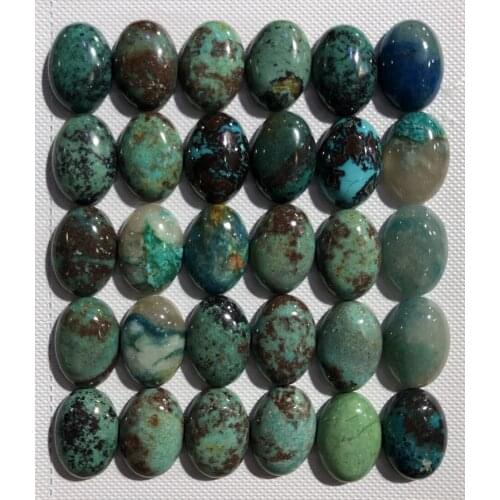 100% Natural Chrysocolla Gem stone Cabochon 15x20mm Oval CAB Ring Face Pendant,10piece/pack