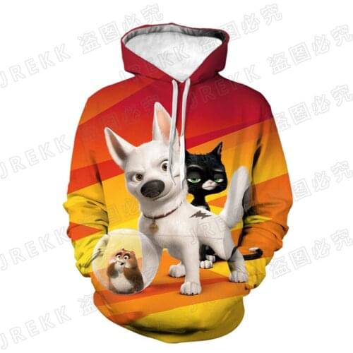 2021 Spring Fashion Men Sweetshirts Cartoon Anime Bolt Dog 3D Print Boy Girl Kids Hoodies Streetwear Women Pullovers
