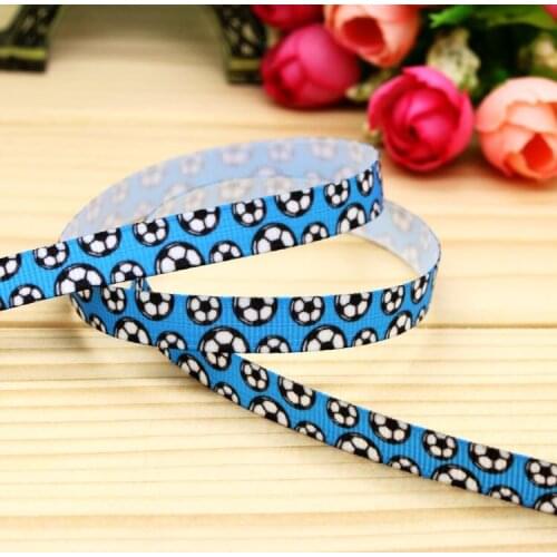 3/8'' Free shipping football printed grosgrain ribbon hair bow headwear party decoration wholesale OEM 9mm H5231