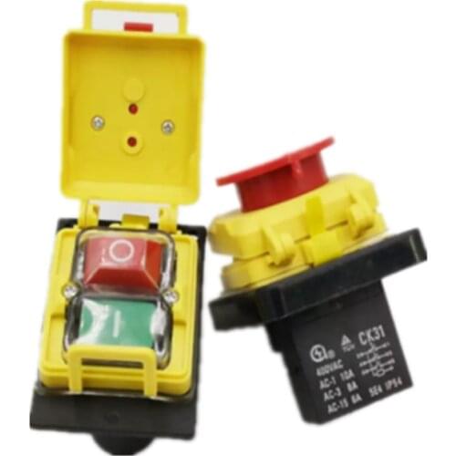 CK31 400VAC 3 phase magnetic self-locking switch, 3 phase start button, cutting machine switch