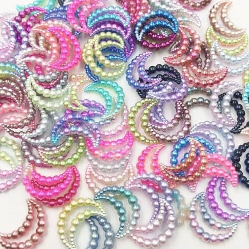 50pcs Kids Scrapbooking Peach Flat Back Half White DIY Crafts Mobile Phone Embellishment