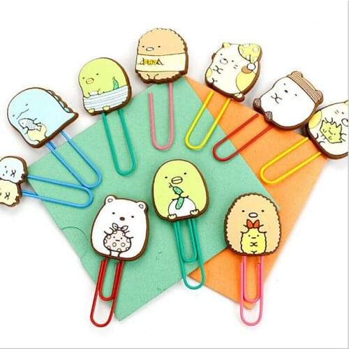 48pcs/lot New Japan cartoon Sumikkogurashi Bookmarks Cartoon paper clip holder stationery office School supplies G138
