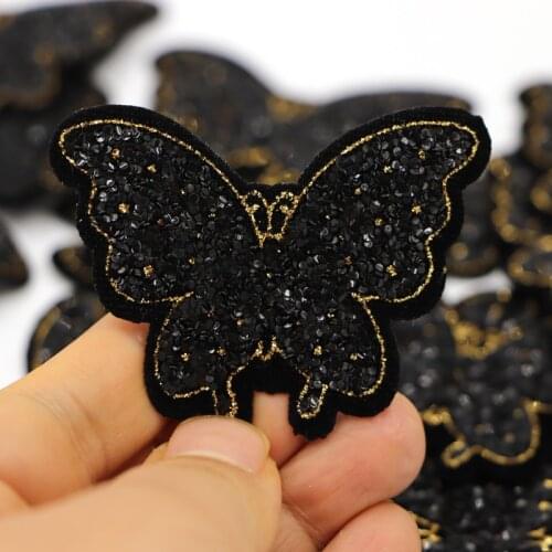 5Pcs/lot Butterfuly Sequin Patches for Clothing Iron On Stickers for Clothing Sewing Applique For Mantilla Diy Handmade Craft