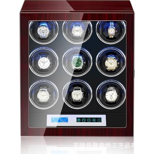 Automatic Watch Winders Box Watch Winding Rotator Luxury Mechanical Watches Cabinet Touch Screen Transparent Display Storage Box