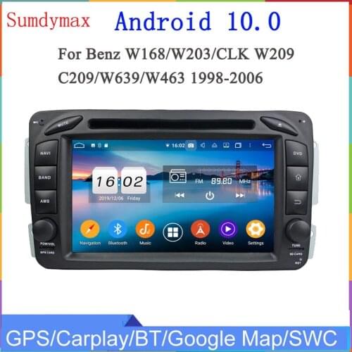7" android 10.0 car dvd player for Mercedes Benz W209 W203 W163 W463 Viano W639 Vito W168 car audio gps navigation wifi USB