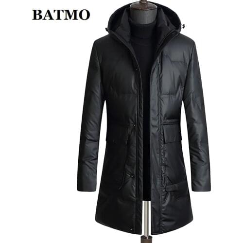 BATMO 2020 new arrival winter 90% grey duck down hooded jackets men,waterproof warm parkas coat 209717