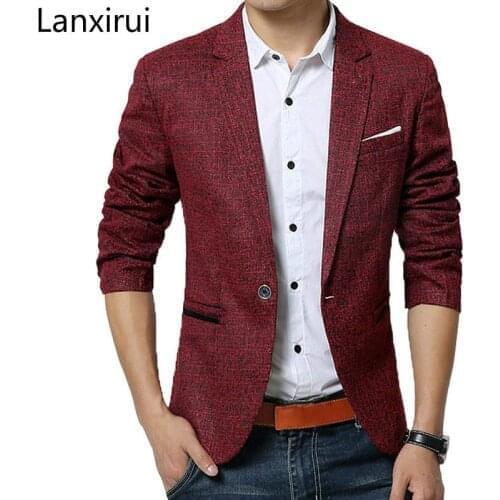Brand Spring Autumn Men Casual Blazer Suit Mens Cotton Suit Jacket Slim Fit Men 'S Classic Smart Casual Blazer For Male