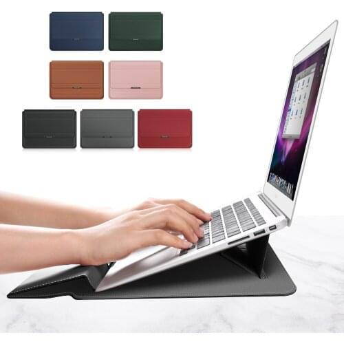 Laptop Sleeve For MacBook Pro 13 Bag For M1 Air Cover For Mac Air 13 Case for 15-16 inch laptop Multifunctional PU Leather case