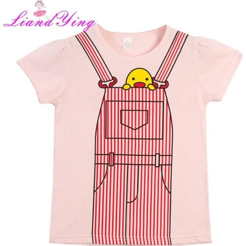 Childrens Tees T-shirt Girls Tees Lovely Animal Printing Tees T-shirt Cotton Shirt Baby Cloth Children Cloth 1-10Y