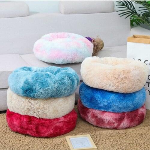 Long Plush Dounts Dog Bed Super Soft Fluffy Comfortable Warm Cat House For High-quality Sleep Pet Accessories