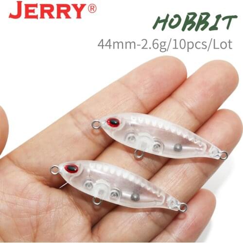 Jerry Hobbit 10pcs 44mm 2.6g Blanks Wobbler Unpainted Sea Rock Fishing Floating Surface Pencil Lures Free Eye