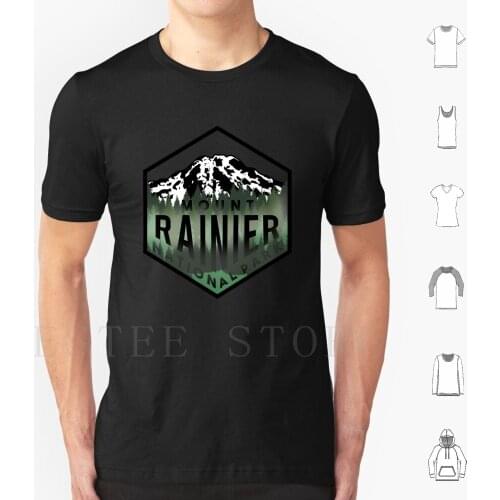Mt. Rainier National Park T Shirt Print Cotton Mount Mountain Mount Rainier Pacific Northwest Pnw Northwest Hike Trail Running