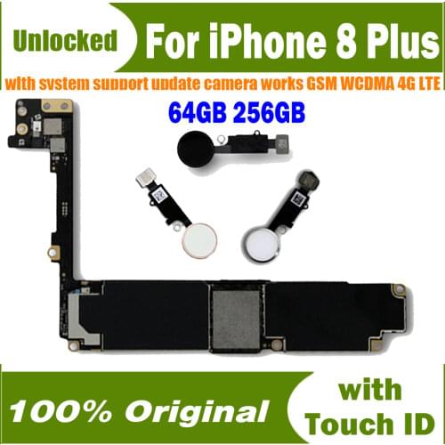 100% Original unlocked with IOS System LTE 4G Network For iPhone 8 Plus Motherboard 64gb 256G for iPhone 8 5.5inch MB LBS