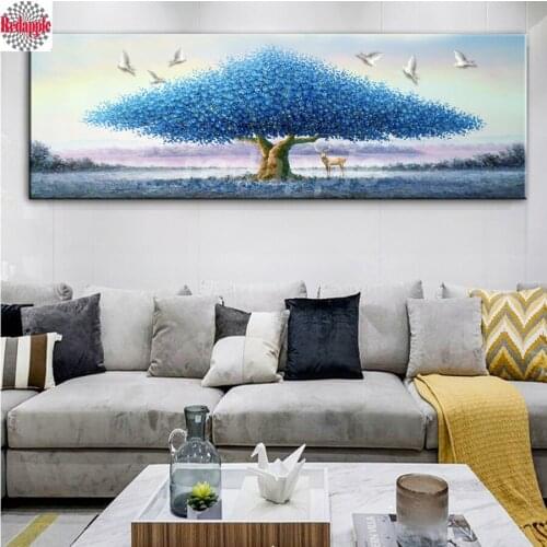 Nordic Landscape diamond Paintings sale large money tree Deer pattern Wall Picture For Bed Room rhinestone embroidery Decoration