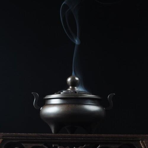 Width and Taiwan handmade copper retro Tower incense incense coil furnace line three-foot hand-dyed Su Ting furnace SF