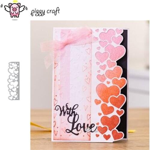 Piggy Craft metal cutting dies cut die mold Heart love edge frame Scrapbook paper craft knife mould blade punch stencils dies