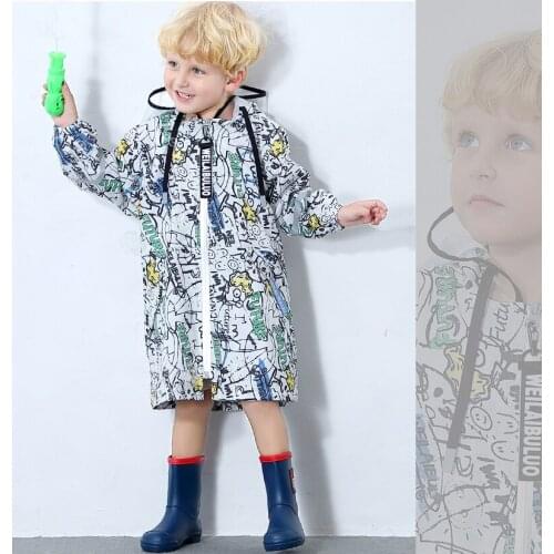 Cartoon cute raincoat for children boy girls rainwear rainproof waterproof rainsuit kids outdoor rain coat #19012