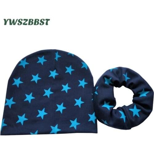 Fashion Baby Hat Baby Girl Hat Baby Boy Cap Cute Stars Infant Cap Baby Scarf Kids Beanies 0-12 Age Children Hat Collar Scarf