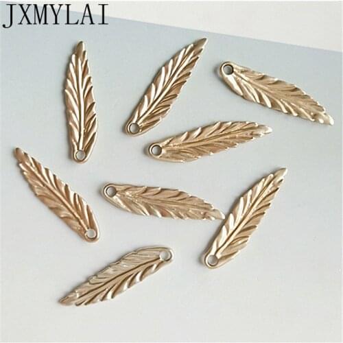 20 PCS 8*32mm Trendy Delicate Metal Alloy Leaf Pendant Charms Earrings Hair Accessories DIY Jewelry Findings