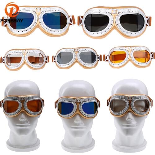 POSSBAY Punk Motorcycle Goggles Glasses Cafe Racer Moto Cycling Helmets Skiing Snowboard Snowmobile For Motor Goggles Eyewear