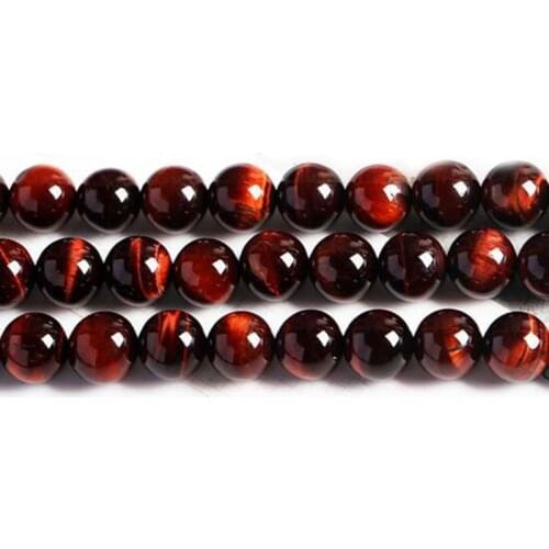 High Quality Natural Red Tiger Eye Stone 4/6/8/10/12/14/16mm Smooth Round Necklace Bracelet Jewelry Loose Beads 38cm wk181