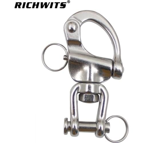 128mm Jaw Swivel Snap Shackle SS316 Stainless Steel for Sailboat Spinnaker Halyard &Diving Marine Boat Hardware