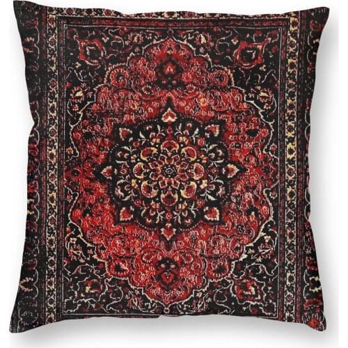 Persian Carpet Look In Rose Pillow Cover Decoration Bohemian Cushion Cover Throw Pillow for Home Polyester Double-sided Printing