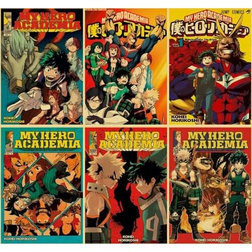 Janpnese Anime My Hero Academia retro posters kraft wall paper High Quality Painting For Home Decor wall stickers