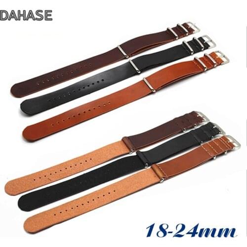 Retro Genuine Leather Watch Band 18mm 20mm 22mm 24mm Leather Watch Strap Bracelet Cowhide Watchband Replacement Wrist Belt