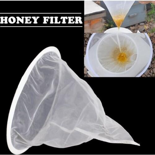 Newest Honey Strainer Ultra-Fine Funnel Shaped Honey Nylon Filter Net for Beekeeping Apiculture Special Tools Garden Supplies
