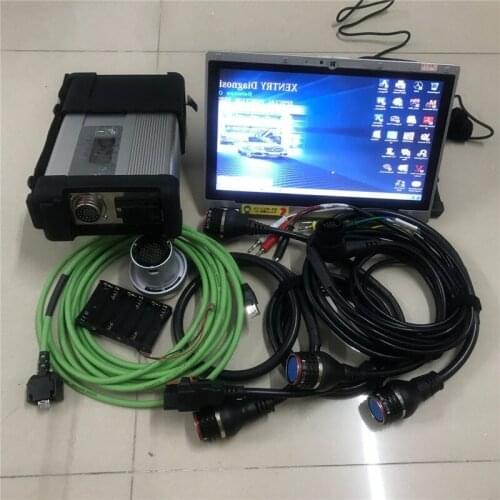Star diagnosis sd compact connect 5 mb c5 with Win 7 OS 480gb SSD software v2020/12 with used laptop CF-AX2 i5 4g ready to use