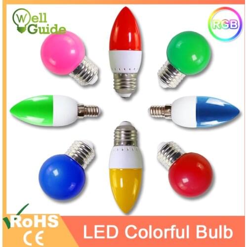Led Bulb E27 E14 3W G45 C35 RGB AC 220V 240V Led candle Light LED Lamp Colorful SMD 2835 Flashlight Globe Bulbs Home Decor for h