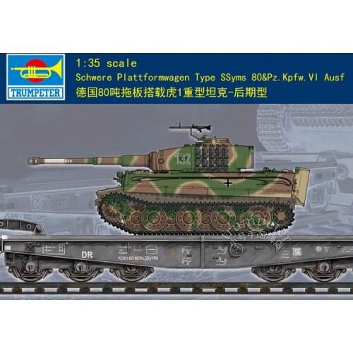 Trumpeter 00224 1/35 Scale Schwere Plattformwagen Type SSyms 80&Pz.Kpfw.VI Ausf