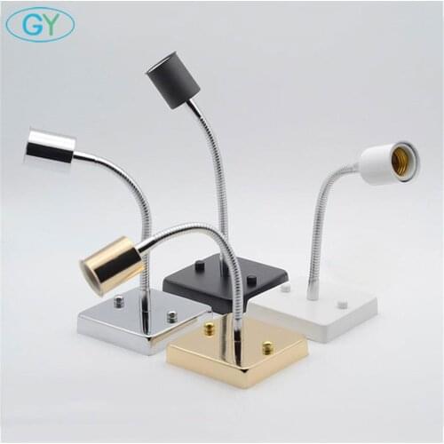 Universal 360 Degree E27 Lamp Holder ceramic screw socket Lamp Base aluminum hose goose neck square base light parts accessory