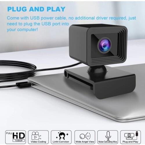 Webcam 1080P Full HD Web Camera Built-in Microphone Adjustable USB Plug Web Cam For Computer PC Laptop Desktop