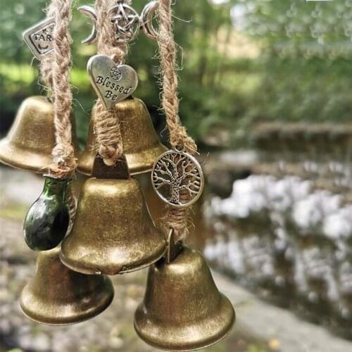 Wind Bell Lucky Wind Chimes Chinese Metal Blessing Bell Wall Hanging Pendant For Good Luck Home Garden Patio Hanging Decoration